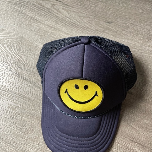 Aviator Nation Smiley Face Trucker Hat Navy Blue Good Condition - Picture 1 of 3